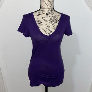 Nollie Purple V-neck Pocket T-shirt